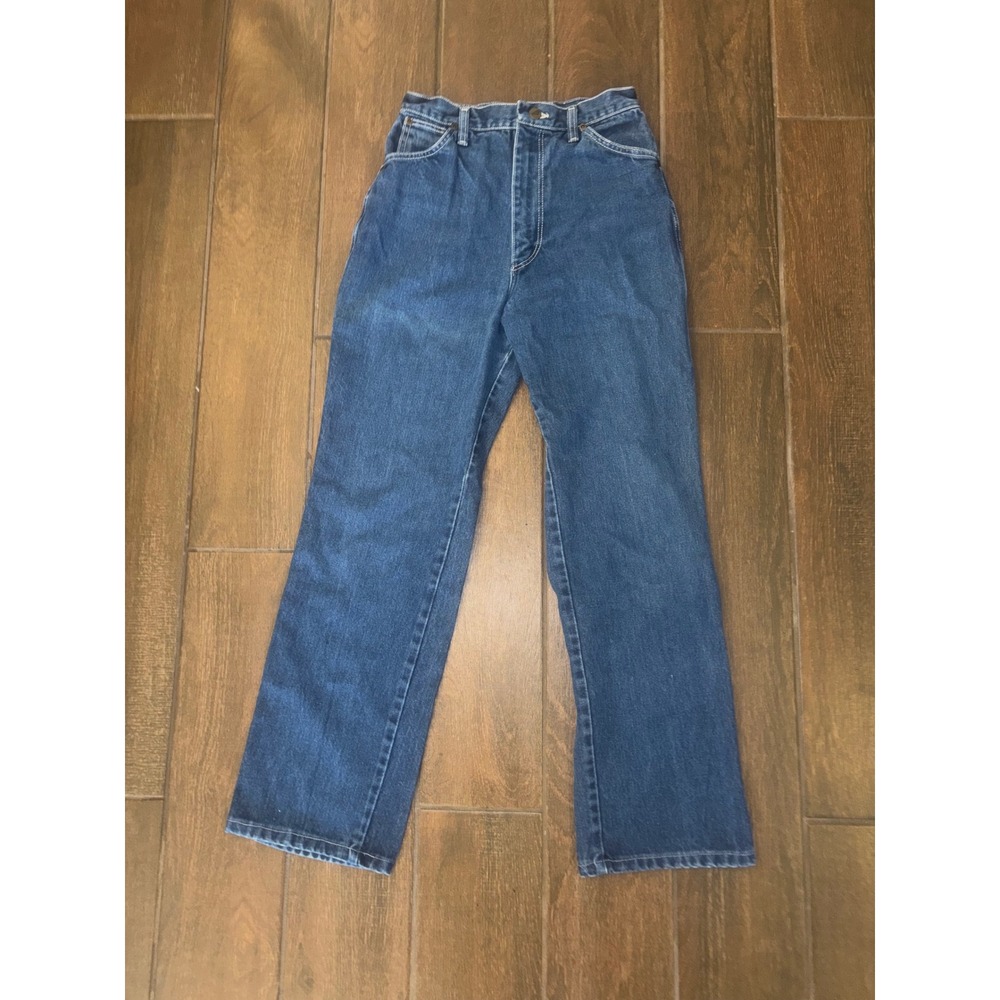 Wrangler Vintage High Waisted Jeans 26 Blue Straight Leg Western Made in USA